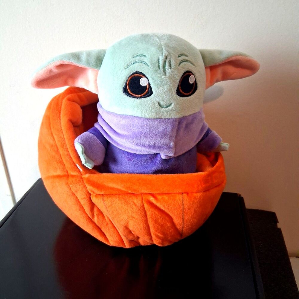 Disney Star Wars Plush 8" Mandalorian Grogu Baby Yoda Halloween Pumpkin